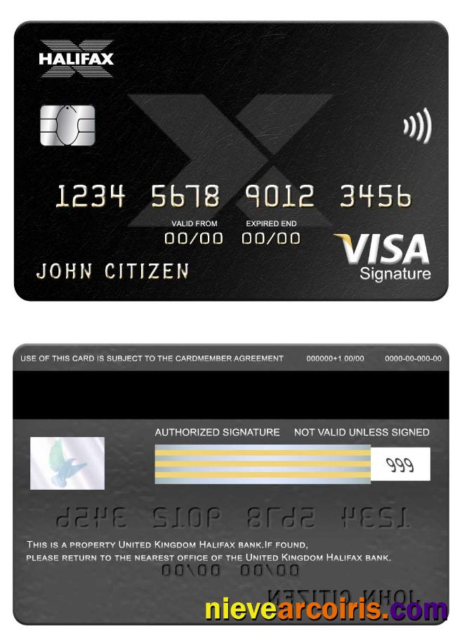 United Kingdom Halifax bank visa signature card